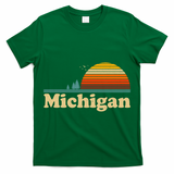 Vintage Retro Michigan Sunset Logo T-Shirt