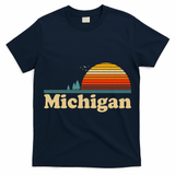 Vintage Retro Michigan Sunset Logo T-Shirt