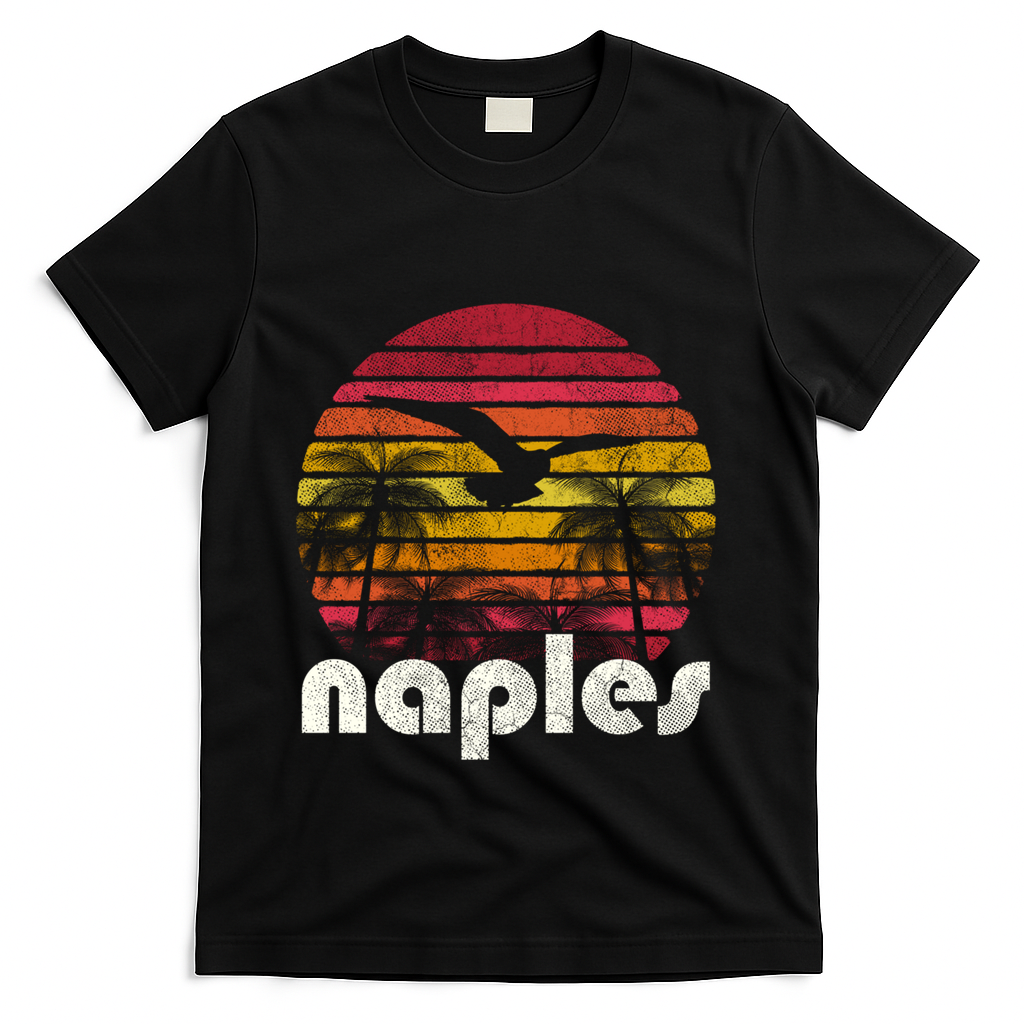 Vintage Retro Naples Fl Florida 70S 80S Style Great Gift T-Shirt - Black