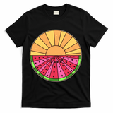 Vintage Retro Summer Sunshine Watermelon T-Shirt - Black