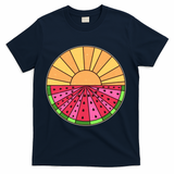 Vintage Retro Summer Sunshine Watermelon T-Shirt - Navy