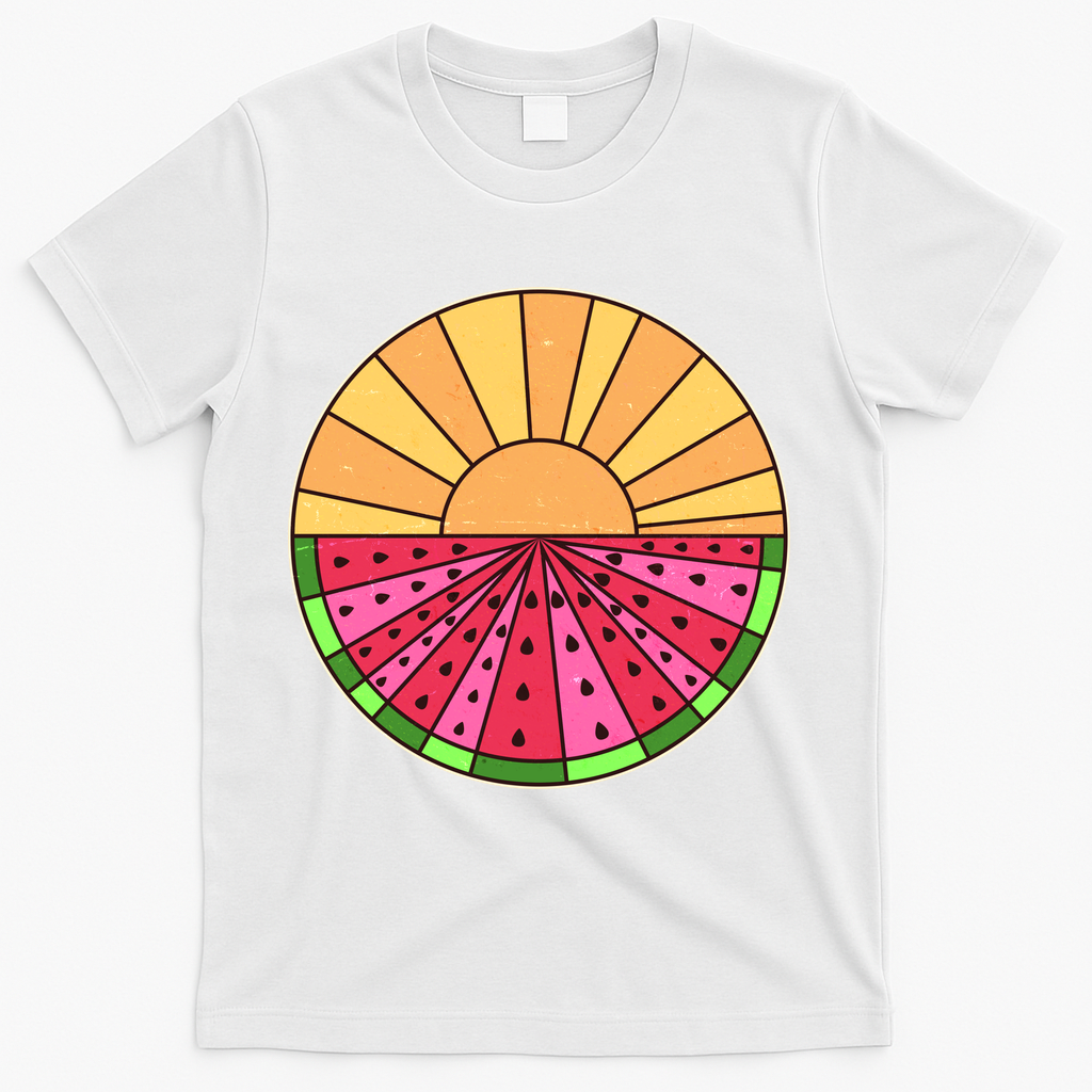 Vintage Retro Summer Sunshine Watermelon T-Shirt - White