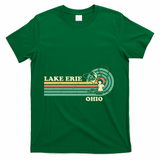Vintage Retro Summer Fishing Ohio Erie Lake T-Shirt - Green