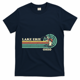 Vintage Retro Summer Fishing Ohio Erie Lake T-Shirt - Navy