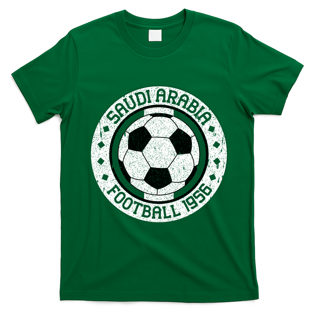 Vintage Saudi Arabia Football Crest 1956 Soccer T-Shirt - Irish Green