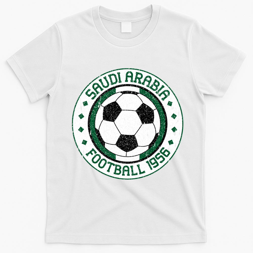 Vintage Saudi Arabia Football Crest 1956 Soccer T-Shirt - White