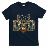 Varsity Style Camo Dad Deer Buck Hunter Fathers Day T-Shirt - Navy