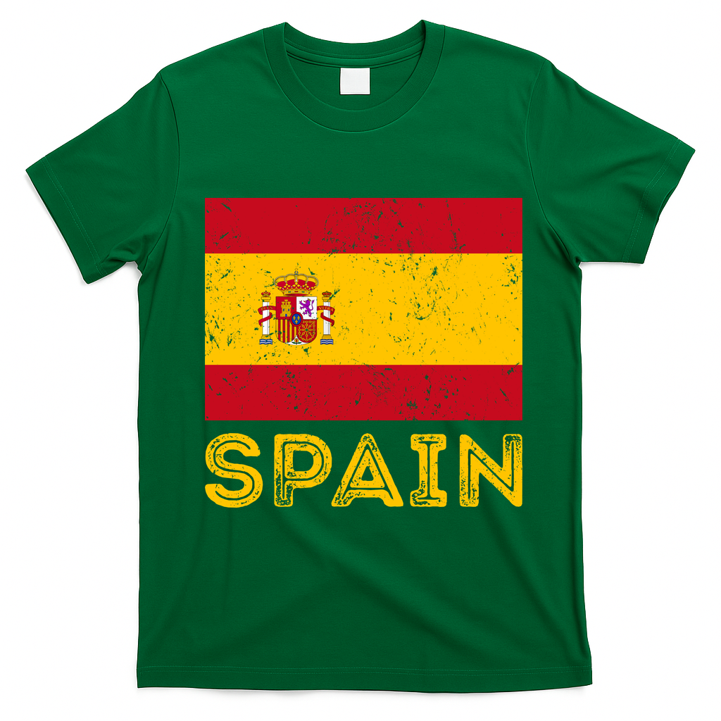Vintage Spain Country Flag Spanish T-Shirt - Irish Green