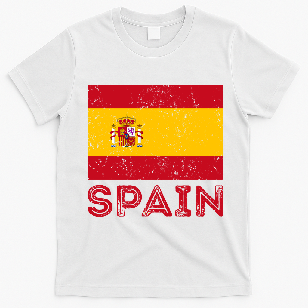 Vintage Spain Country Flag Spanish T-Shirt - White
