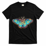 Vintage Summer Flower Floral Butterfly T-Shirt - Black