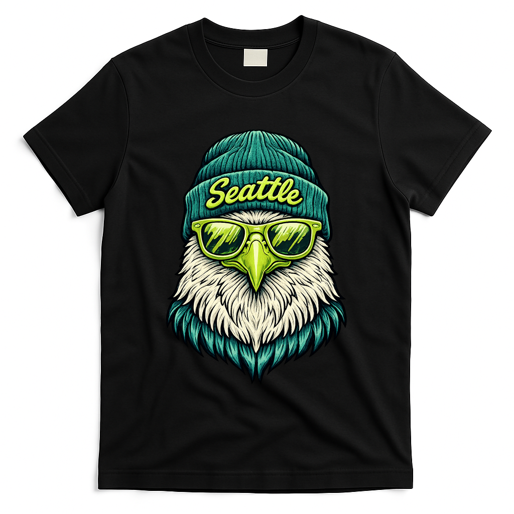 Vintage Seattle Graphic Bird Football T-Shirt