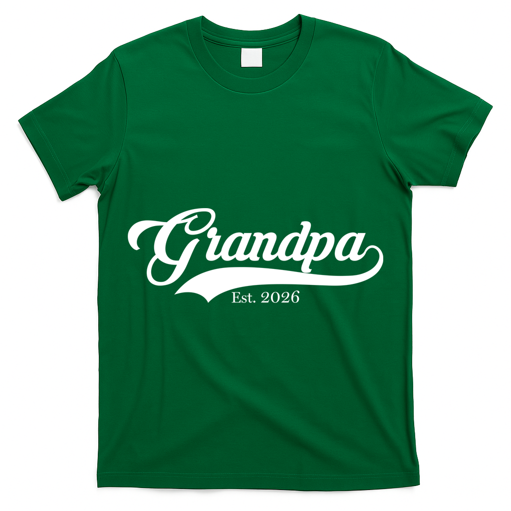 Varsity Style Grandpa EST 2026 T-Shirt