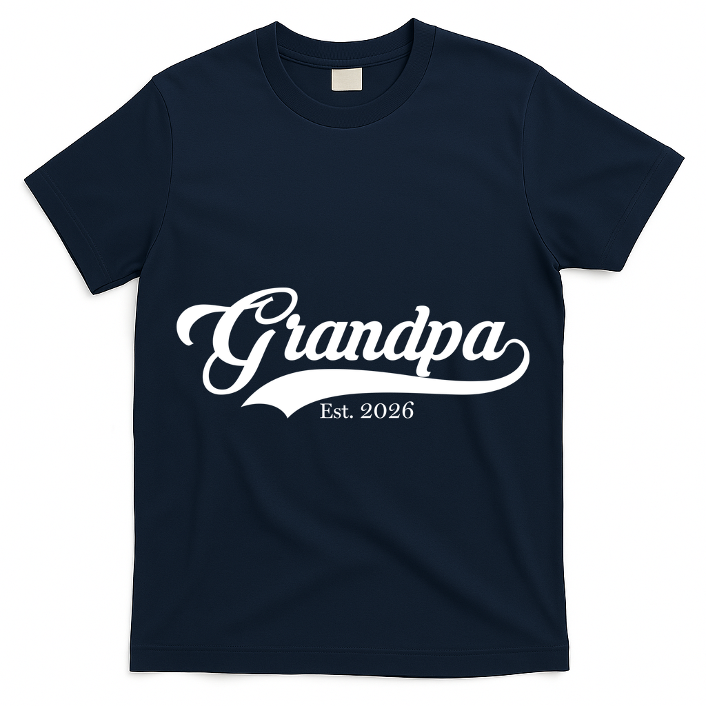 Varsity Style Grandpa EST 2026 T-Shirt