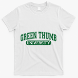 Varsity Style Green Thumb University T-Shirt - White