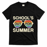 Vintage School's Out For Summer Retro Sunglasses T-Shirt - Black