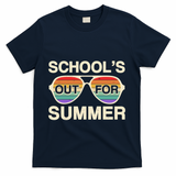 Vintage School's Out For Summer Retro Sunglasses T-Shirt - Navy