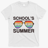 Vintage School's Out For Summer Retro Sunglasses T-Shirt - White