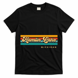 Vintage Sunset Stripes Hamlin Lake Michigan T-Shirt