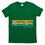 Vintage Sunset Stripes Hamlin Lake Michigan T-Shirt