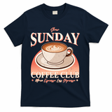 Vintage Slow Sunday Coffee Club More Espresso Less Depresso T-Shirt - Navy