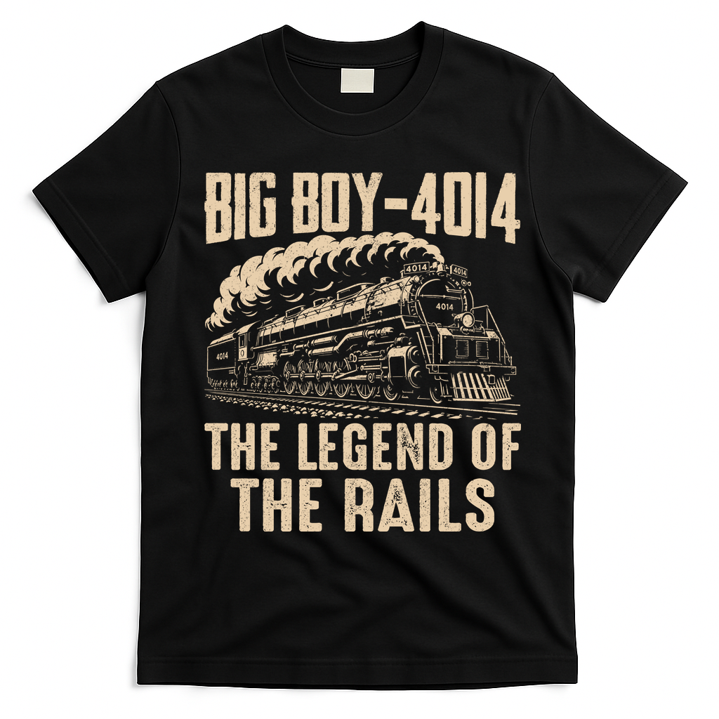 Vintage Steam Train Big Boy 4014 The Legend Of The Rails T-Shirt - Black