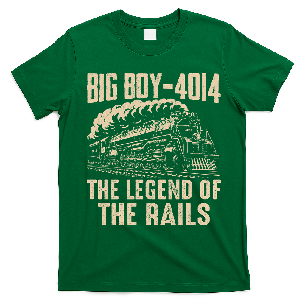 Vintage Steam Train Big Boy 4014 The Legend Of The Rails T-Shirt - Irish Green