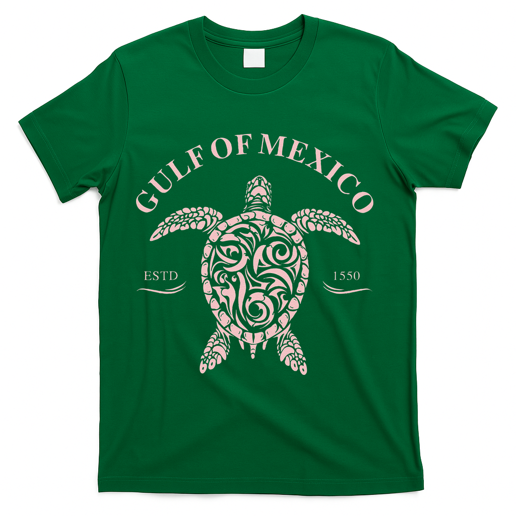 Vintage Sea Turtle Gulf of Mexico Est 1550 Anti Trump T-Shirt - Green