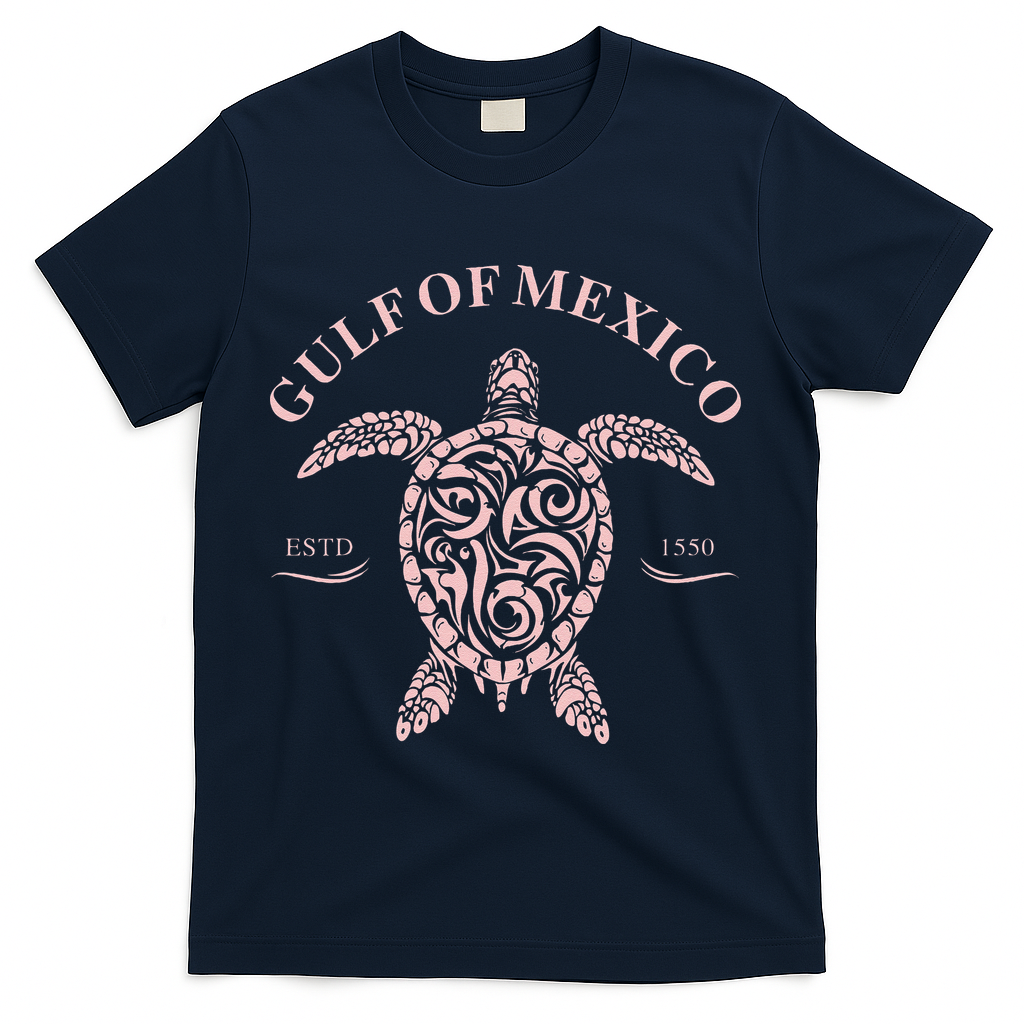 Vintage Sea Turtle Gulf of Mexico Est 1550 Anti Trump T-Shirt - Navy