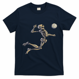 Volleyball Skeleton Women Volleyball Player Halloween T-Shirt - Navy Blue