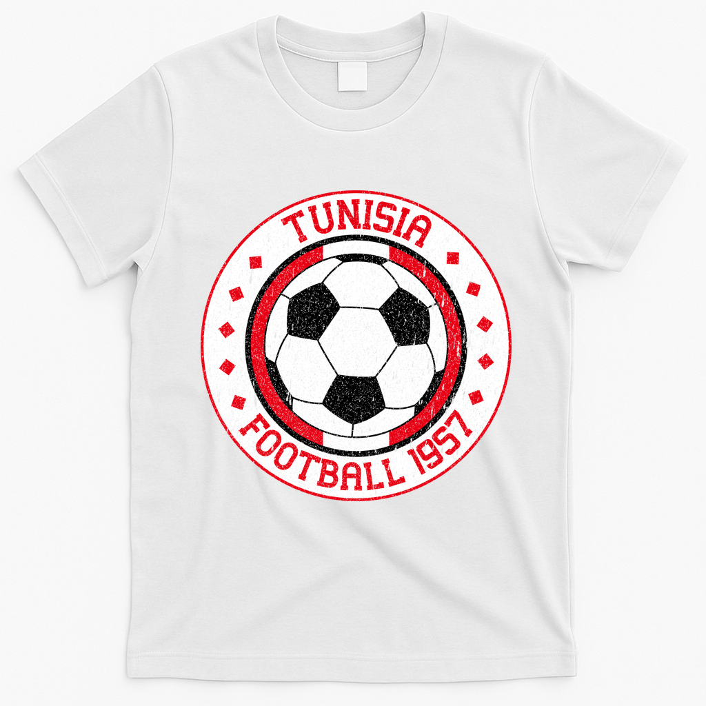 Vintage Tunisia Football 1957 Soccer T-Shirt - White