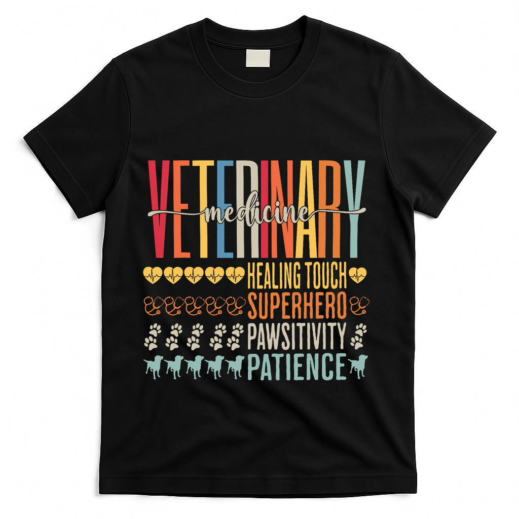Vet Tech Gifts Veterinary Technician Gifts Appreciation Day T-Shirt - Black