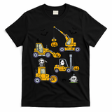 Vehicles Truck Halloween Construction Pumpkin T-Shirt - Black