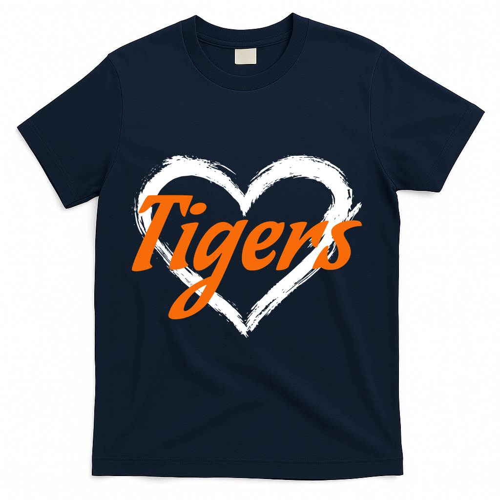 Vintage Tigers Throwback Retro T-Shirt - Navy