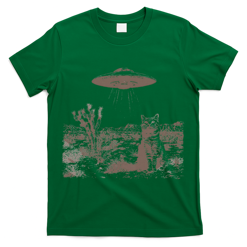 Vintage Ufo Cowboy Cats Western Cowboy Vintage 90s T-Shirt