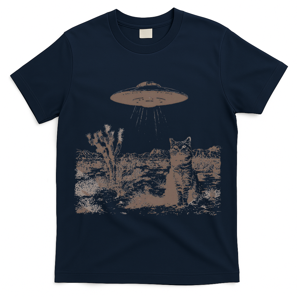 Vintage Ufo Cowboy Cats Western Cowboy Vintage 90s T-Shirt