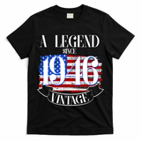Vintage USA Flag A Legend Since 1946 80th Birthday T-Shirt