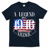 Vintage USA Flag A Legend Since 1946 80th Birthday T-Shirt