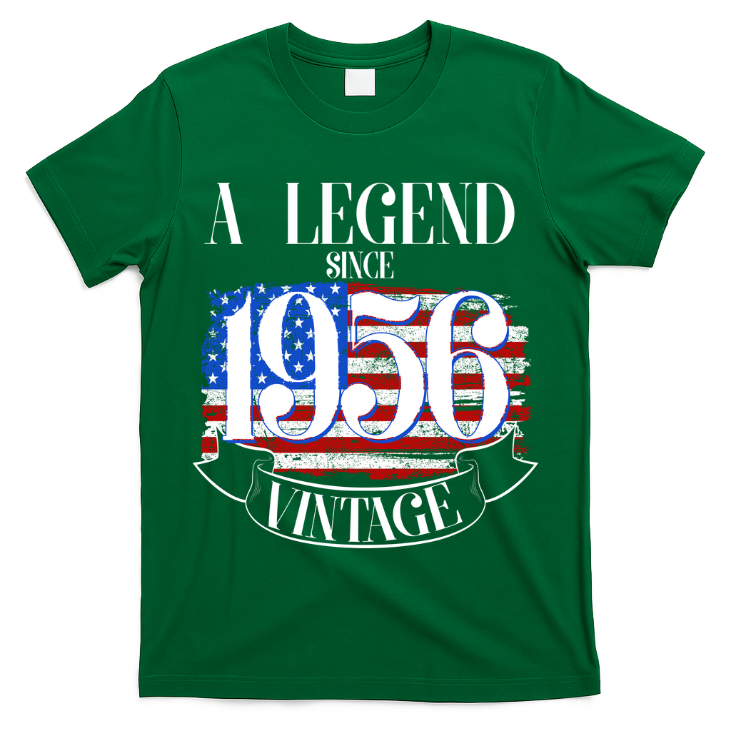Vintage USA Flag A Legend Since 1956 70th Birthday T-Shirt