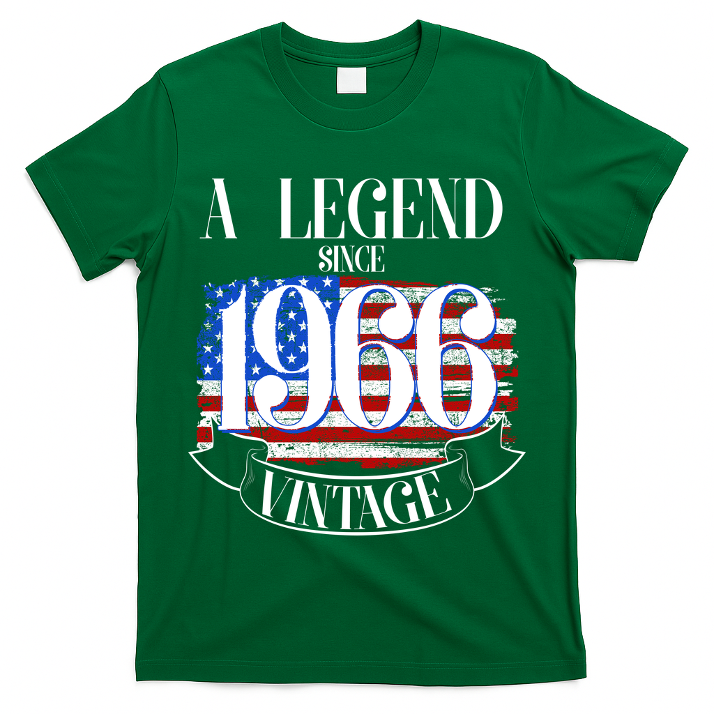 Vintage USA Flag A Legend Since 1966 60th Birthday T-Shirt