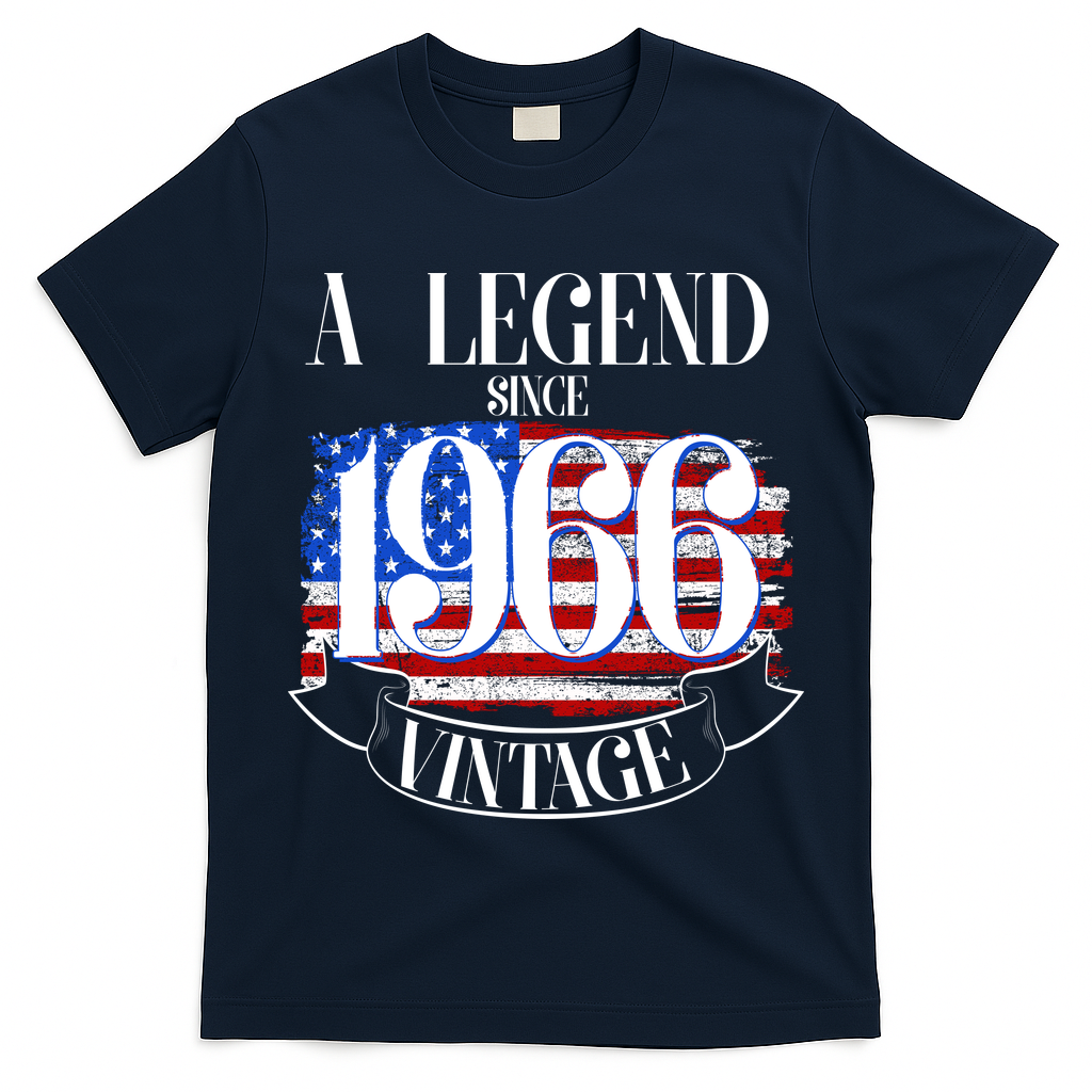 Vintage USA Flag A Legend Since 1966 60th Birthday T-Shirt