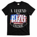 Vintage USA Flag A Legend Since 1976 50th Birthday T-Shirt