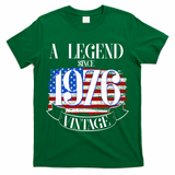 Vintage USA Flag A Legend Since 1976 50th Birthday T-Shirt