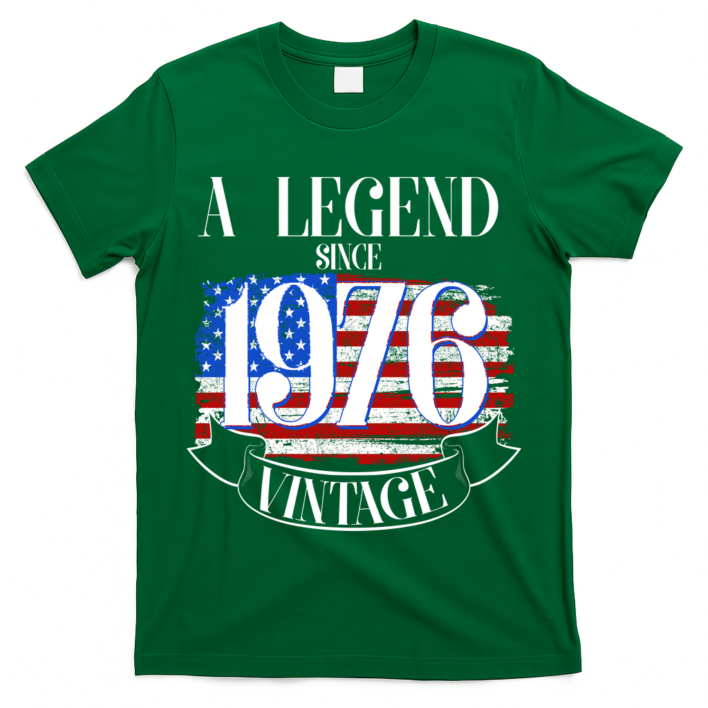 Vintage USA Flag A Legend Since 1976 50th Birthday T-Shirt