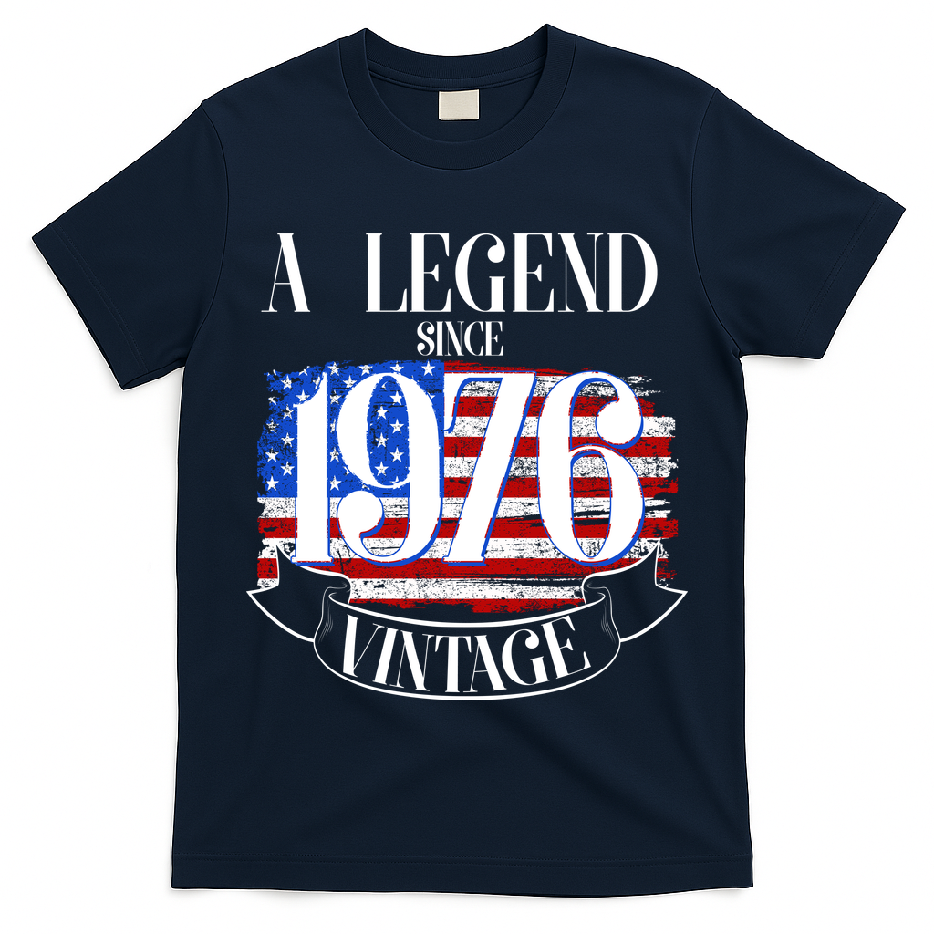 Vintage USA Flag A Legend Since 1976 50th Birthday T-Shirt