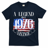 Vintage USA Flag A Legend Since 1976 50th Birthday T-Shirt