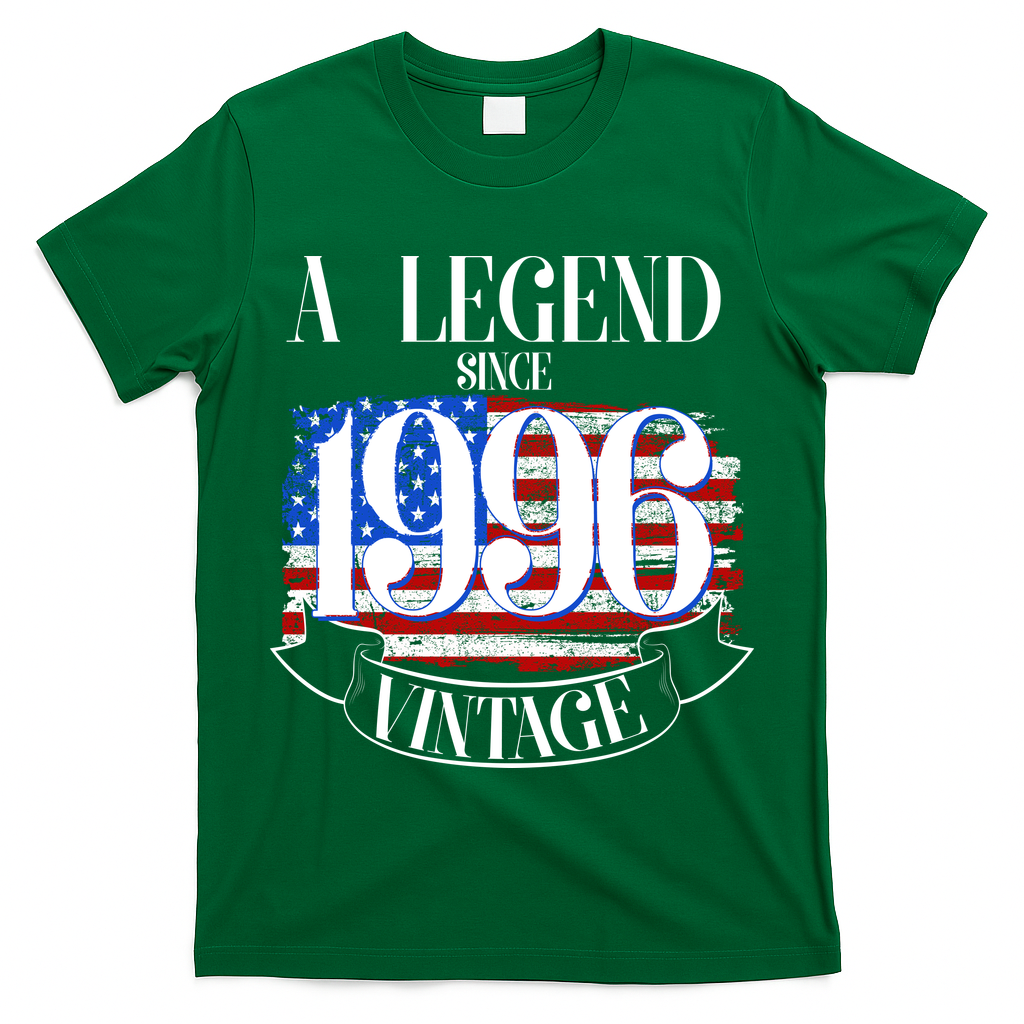 Vintage USA Flag A Legend Since 1996 30th Birthday T-Shirt