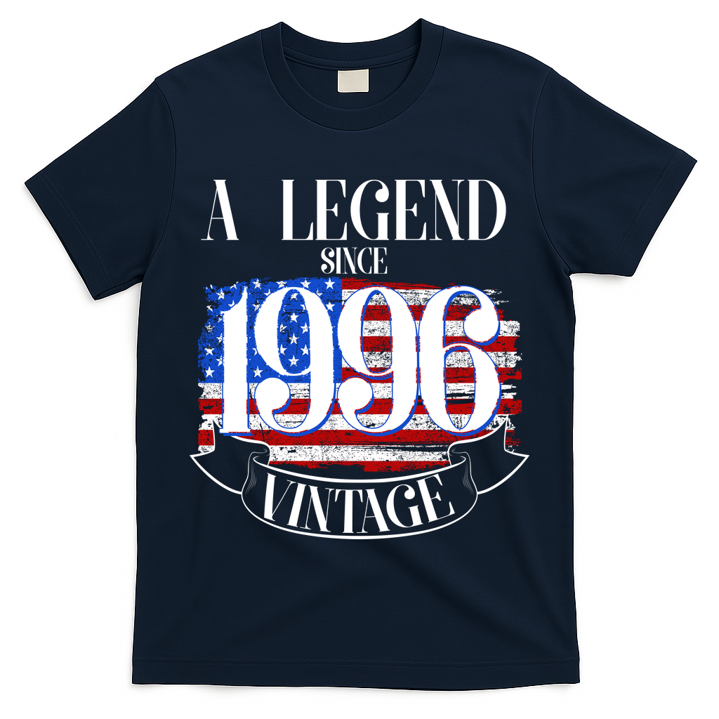 Vintage USA Flag A Legend Since 1996 30th Birthday T-Shirt
