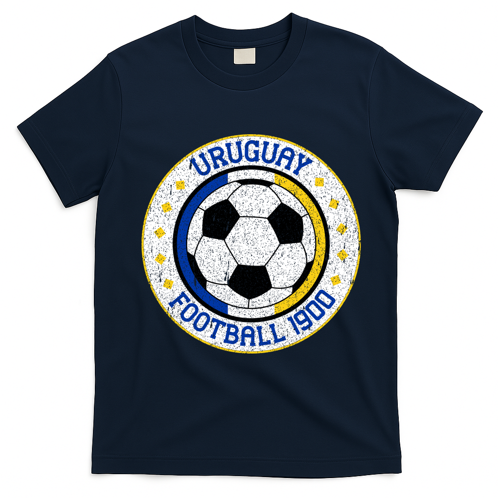 Vintage Uruguay Football 1900 Soccer T-Shirt - Navy Blue