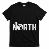 Vintage Up North Michigan Distressed Text State Map T-Shirt