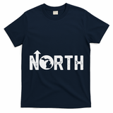 Vintage Up North Michigan Distressed Text State Map T-Shirt